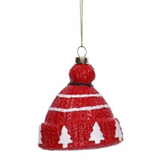 Addobbo per albero plastica cappello rosso cm7x7 h9