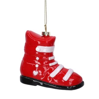 Addobbo per albero plastica stivale rosso cm9,7x7