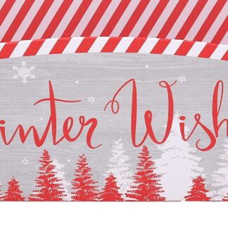 Cesta cartone alberi grigio rosso rettangolare cm38/40x27h15