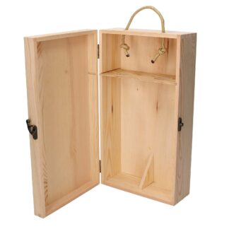 Cassetta portabottiglie legno naturale 2 posti cm35x19h9,5