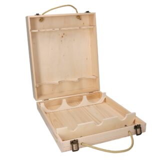 Cassetta portabottiglie legno naturale 3 posti cm35x29,5h9,5