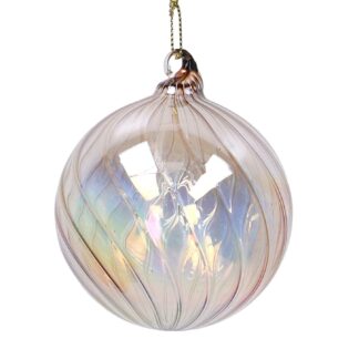 Sfera vetro trasparente avorio cm ø8h8