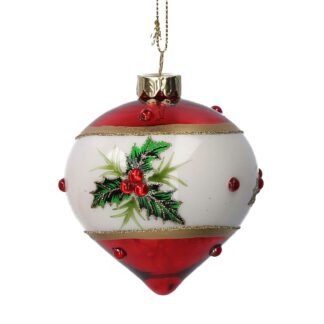 Sfera vetro cipolla agrifoglio rosso cmø8h8