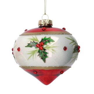 Sfera vetro cipolla agrifoglio rosso cmø10h10