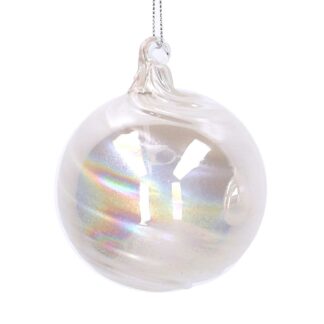 Sfera vetro perlescente bianco cm ø8h8