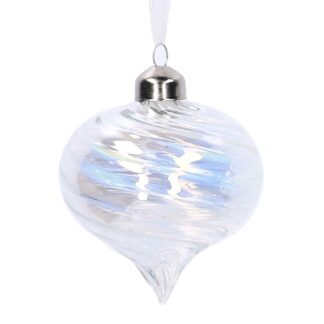 Sfera vetro cipolla trasparente argentocm ø8h8