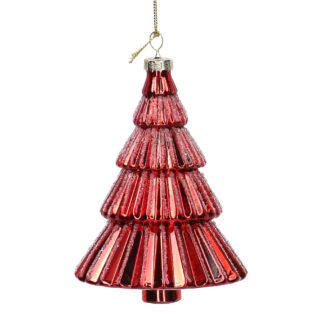 Albero vetro trasparente rosso cm ø9,5h15