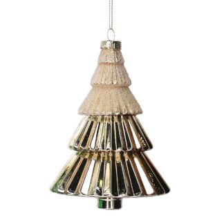 Albero vetro trasparente oro cm ø9,5h15