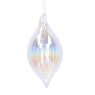 Sfera vetro iridescente trasparente cm ø6h12