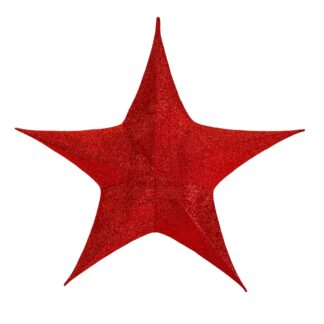 Stella pieghevole tessuto effetto glitter rosso cm135x0x135