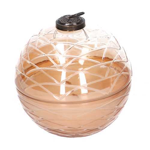 Candela paraffina profumata vaniglia insfera vetro oro cmø13h13 scatola regalo - immagine 2