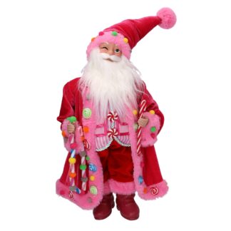Babbo natale tessuto caramelle rosa cm23x13h45