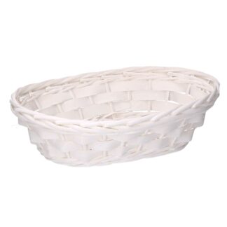 Cesta vimini Micol bianco ovale cm35x27h10