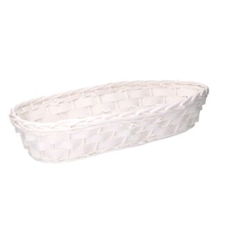 Cesta vimini Micol bianco ovale cm56x25h12