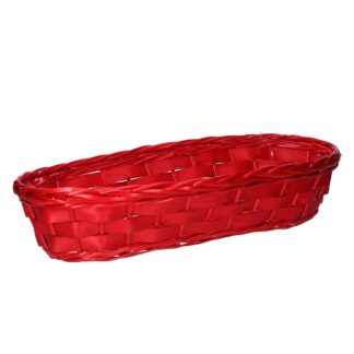 Cesta vimini Miracle rosso ovale cm56x25h12