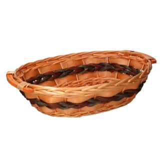 Cesta vimini Winnie miele intreccio grigio ovale cm45/48x35h12