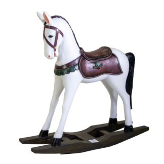 Cavallo a dondolo resina bianco cm102x28h102