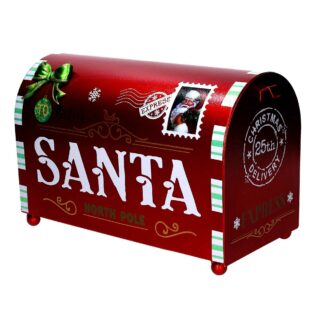 Cassetta posta metallo scritta santa rosso cm34x16h27