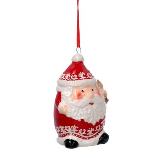 Babbo natale ceramica rosso cm5,5x4,5h8