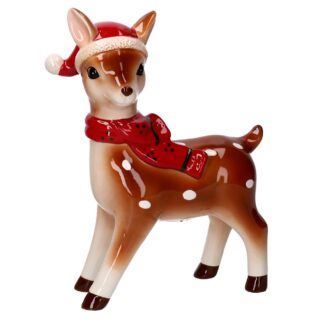 Cerbiatto ceramica marrone cm20x10,5h28