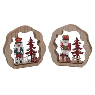 Soldatino legno con albero rosso 2 assortiti cm13x2h13