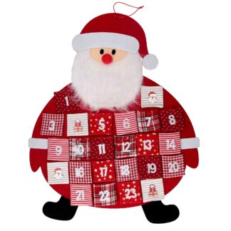 Calendario tessuto feltro babbo natale rosso cm56x1x68