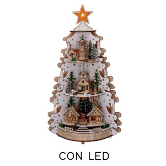 Casetta legno con naturale led cm30x18h55