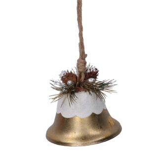 Campana metallo innevata oro cm ø7,5h7