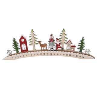 Calendario legno ponte con alberi verdecm43x3,5h14