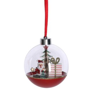 Sfera plastica con regalo trasparente cm ø10h11,5