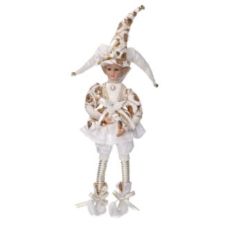 Elfo tessuto oro bianco cm22x8h50