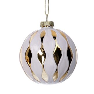 Sfera vetro oro bianco cm ø8h8