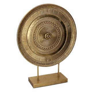 Statua metallo oro tondo cm50x14h63,5