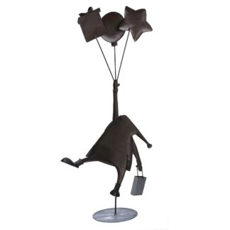 Babbo natale metallo con palloncini rosso cm39,4x12,7h88,5