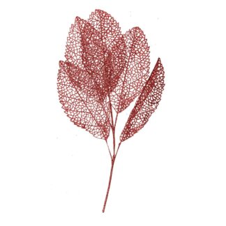 Ramo plastica foglie rosso cm63