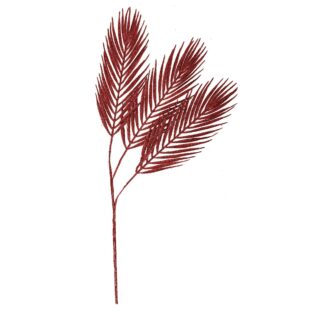 Ramo plastica foglie rosso cm80