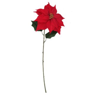 Fiore tessuto stella di natale rosso cmø33h70