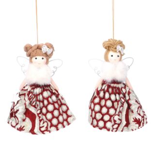 Angelo tessuto damascato rosso 2 assortiti cm10x8h16