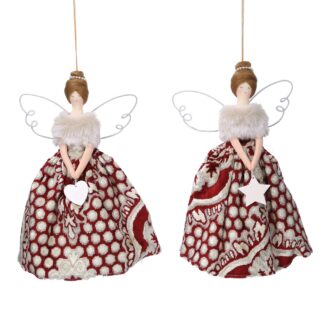 Angelo tessuto damascato rosso 2 assortiti cm16x10h25