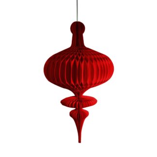 Sfera carta a nido d'ape puntale rosso cm ø48h100