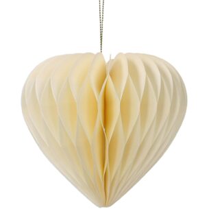 Sfera carta a nido d'ape cuore avorio cmø11h10