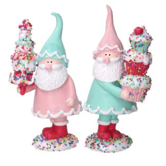 Babbo natale resina candy rosa 2 assortiti cm12x8h21,5