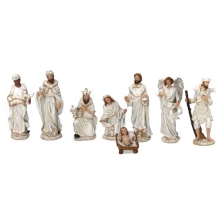 Presepe resina set 8pz bianco cmh41