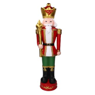 Soldatino resina con scettro rosso cm21x20h81