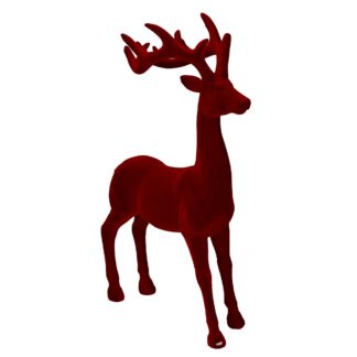 Renna ceramica floccata rosso cm25x11h41