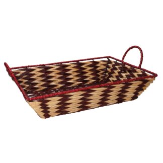 Cesta intreccio carta naturale nero rettangolarecm47/52x35h10