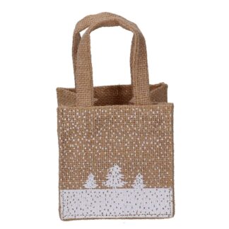Borsa juta alberi bianco naturale cm10x10h10/19