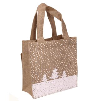 Borsa juta alberi bianco naturale cm20x10h20/32