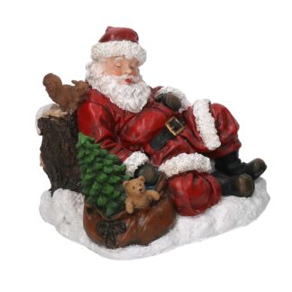 Babbo natale resina addormentato rosso cm17x15h14