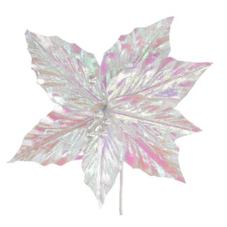 Fiore tessuto iridescente bianco cm ø26